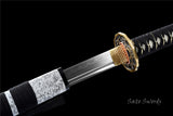 Handmade Samurai Katana,Folded Steel Real Hamons Folded Steel Katana