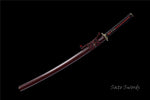 Fully Hand Forged Katana Clay Tempered Blade Japanese Samurai Butterfly Tsuba
