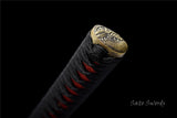 Fully Hand Forged Katana Clay Tempered Blade Japanese Samurai Butterfly Tsuba