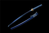 Japanese Katana,Lightning Blade Japanese Samurai Katana Full Tang Blue Scabbard