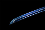 Japanese Katana,Lightning Blade Japanese Samurai Katana Full Tang Blue Scabbard