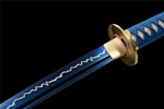 Japanese Katana,Lightning Blade Japanese Samurai Katana Full Tang Blue Scabbard