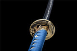 Japanese Katana,Lightning Blade Japanese Samurai Katana Full Tang Blue Scabbard