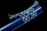 Japanese Katana,Lightning Blade Japanese Samurai Katana Full Tang Blue Scabbard