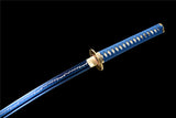 Japanese Katana,Lightning Blade Japanese Samurai Katana Full Tang Blue Scabbard