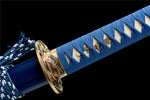 Japanese Katana,Lightning Blade Japanese Samurai Katana Full Tang Blue Scabbard