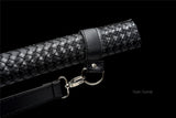 Black Katana,Handmade Japanese Katana With Leather Strap Scabbard