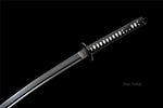 Black Katana,Handmade Japanese Katana With Leather Strap Scabbard