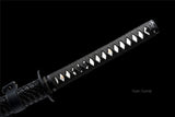 Black Katana,Handmade Japanese Katana With Leather Strap Scabbard